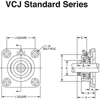 Mounted Bearings 4-bolt flanged eccentric VCJ G